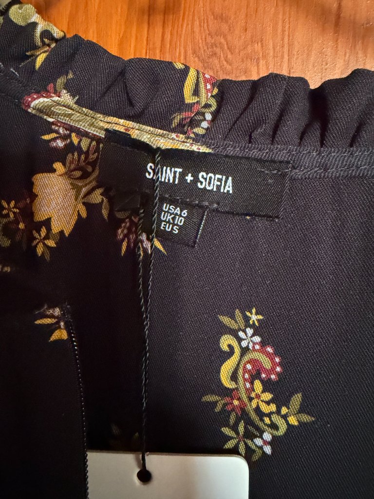 Saint + Sofia Olivia Zip Up Dress Highland Paisley Us 6 Nwt — image 7 of 8